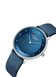 Curren Analog Watch for Women with Leather Band, 9033, Blue
