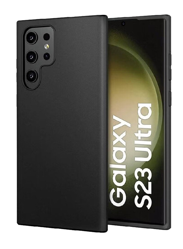 

Generic Samsung Galaxy S23 Ultra Protective Shockproof Slim Designed Liquid Silicone Mobile Phone Back Case Cover, Black