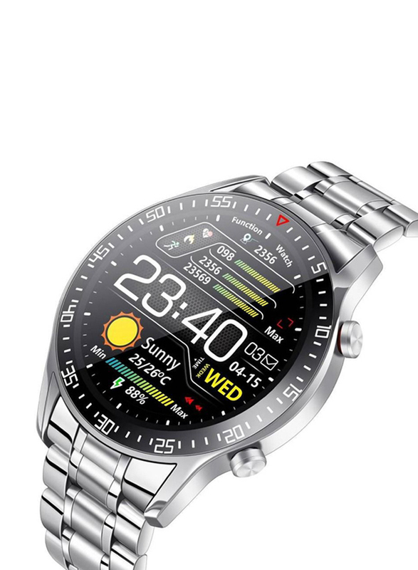 46mm Sports and Business Smartwatch, IP68 Waterproof, Pedometer, Silver