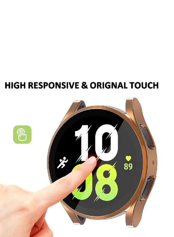 Zoomee Protective Ultra Thin Soft TPU Shockproof Case Cover for Samsung Galaxy Watch 4 44mm, Rose Gold