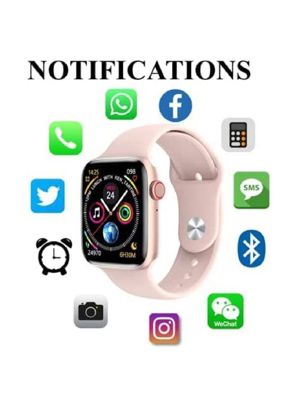 44mm Smartwatch with Full Touch Screen Crown Working & Blood Pressure Monitoring, Pink