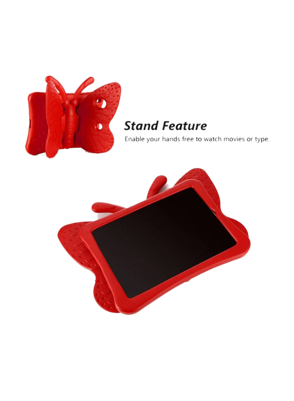 Apple iPad Generation 9th/8th/7th 10.2/10.5-inch Kids EVA Foam Shockproof Kickstand Butterfly Lightweight Tablet Case Cover, Red