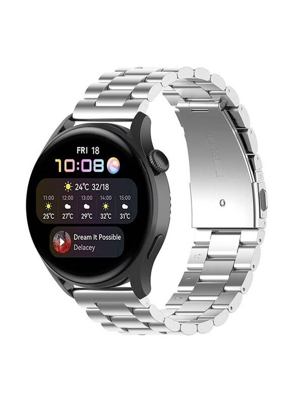 Replacement Stainless Steel Strap for Huawei Watch 3 Pro, Silver