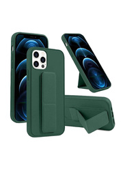 Apple iPhone 12 Pro Max Protective Mobile Phone Case Cover with Finger Grip Stand, Green