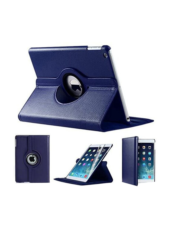 Apple iPad 2/3/4 Rotating 360 Degree PU Leather Tablet Flip Case Cover, Blue