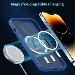 Apple iPhone 14 Pro Max Protective Shockproof Anti-Yellow Scratch-Resistant MagSafe Mobile Phone Case Cover, Blue