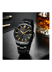 Curren Stylish Analog Watch for Men with Alloy Band, Black-Black