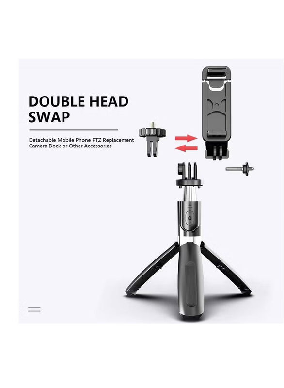 40 Inch Portable Aluminium Alloy Selfie Stick Phone Tripod with Wireless Remote Shutter for Apple iPhone/Andriod/Samsung Smartphones, Black