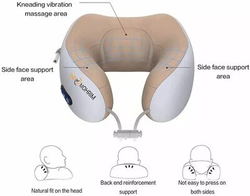 The Mohrim Electric U Shaped Massage Pillow with Memory Foam Core, One Size, Silver