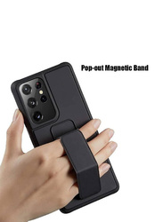 Samsung Galaxy S21 Ultra Hand Band Grip Back Mobile Phone Case Cover, Black