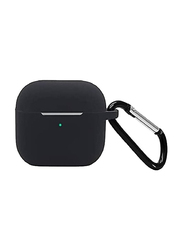 Protective Case Skin Cover with Keychain and Lock for Apple AirPods 3, Black