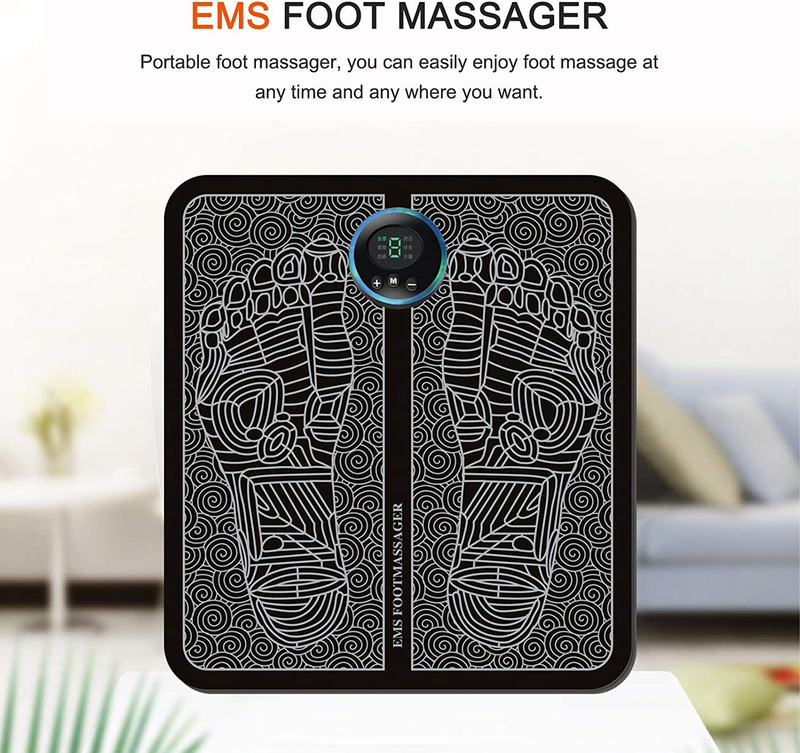 Goolrc EMS Foot Mat Electric Leg Foot Muscle Stimulator Massager Pad, Black