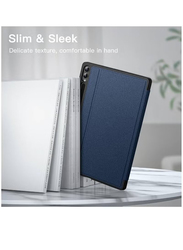 12.4-inch Samsung Galaxy Tab S9 Plus Slim Folio Stand Protective Multi-Angle Viewing Tablet Case Cover with S Pen Holder, Navy Blue