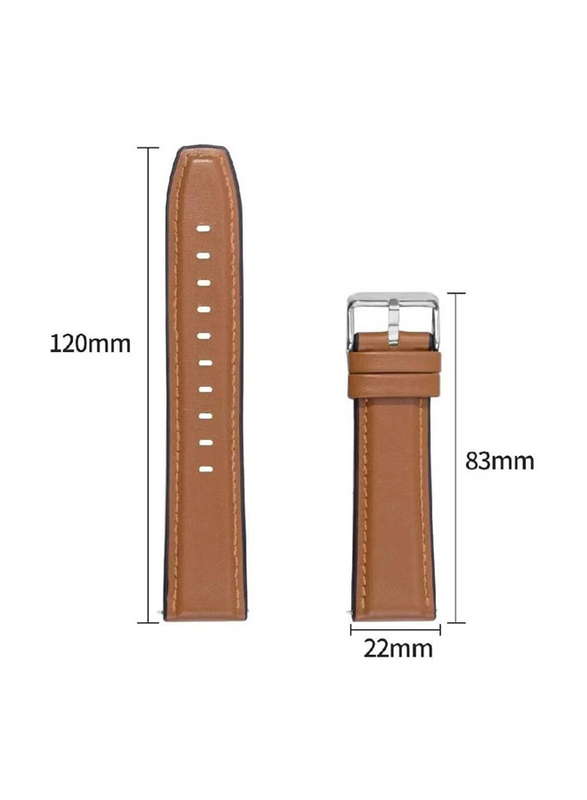 Leather Replacement Band for Huawei Watch GT2 Pro, Brown