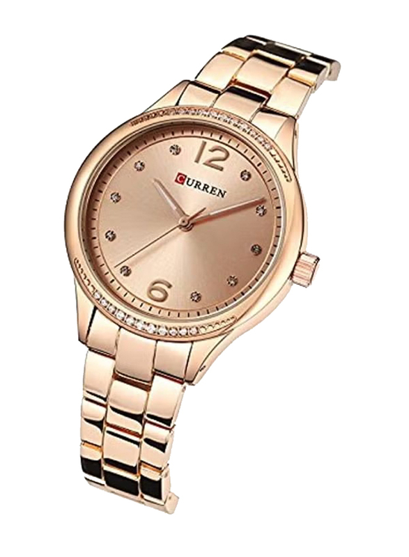 Curren Analog Watch for Women with Stainless Steel Band, Water Resistant, 9003, Rose Gold