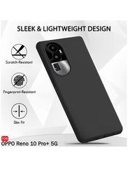 Zoomme Oppo Reno 10 Pro Plus 5G Protective Silicone Flexible Camera Protection Slim Ultra Soft Mobile Phone Case Cover, Black