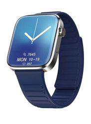 KKmoon Smartwatch with Full Touch Screen, 50 Sports Modes, Bluetooth Calling, Blood Pressure, Heart Rate & Sleep Monitor, Silver/Blue