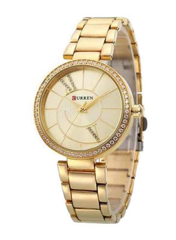 Curren Analog Watch for Women with Metal Band, Water Resistant, Ge810fa11irsvnafamz, Gold