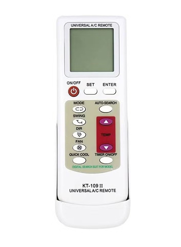Easy Setup & Connection Universal Air Conditioner Remote KT-109 II, White