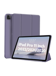 Dux Ducis Apple iPad Pro 11" 2022/2021/2020 Protective Soft TPU Auto Wake/Sleep Smart Tablet Case Cover with Pen Holder, Purple