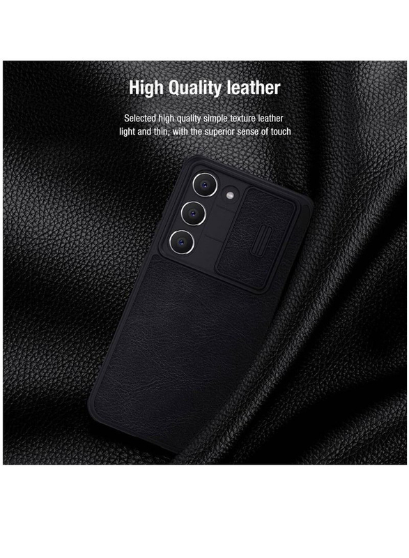 Nillkin Samsung Galaxy S23 Plus Leather Flip Luxury Wallet Business Style Camera Protection Mobile Phone Case Cover with Card Slot, Black