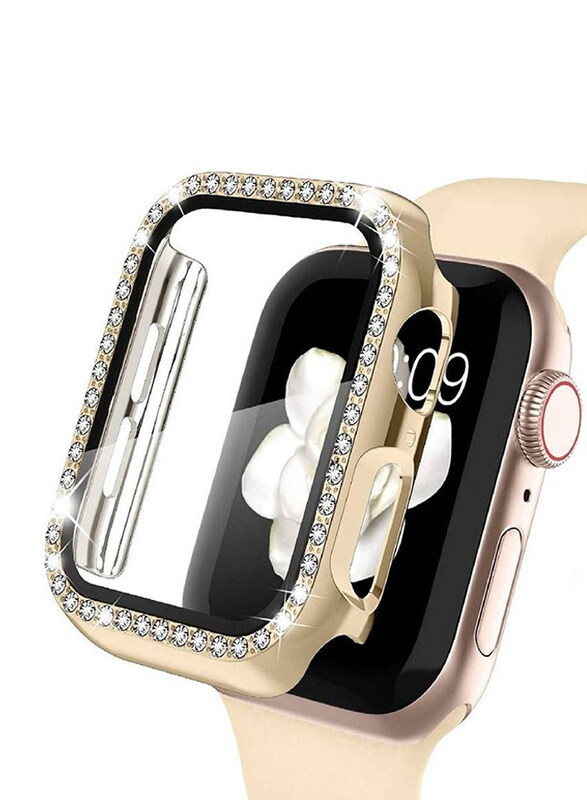 

Generic Diamond Watch Cover Guard Shockproof Frame for Apple Watch 45mm, Gold