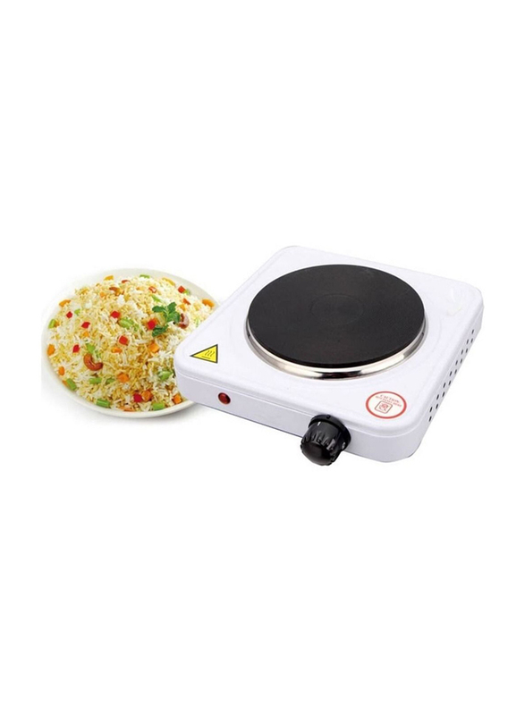 Arabest Electric Single Hot Plate with Adjustable Temperature Control, 1000W, White
