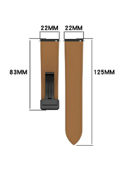 Perfii Genuine Cow Leather Watch Strap for Huami Amazfit GTR 4/GTR 4 Pro/GTR 3/GTR 3 Pro/GTR2/GTR2E 22mm, Brown