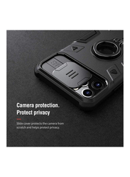 Nillkin Apple iPhone 12 Pro Max CamShield Armor Slide Protective Mobile Phone Case Cover with Ring and Kickstand, Black