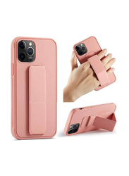 Apple iPhone 11 Pro Max Silicone Protective Mobile Phone Case Cover with Magnetic Stand, Holder, Vertical & Horizontal Hand Strap and Grip, Pink