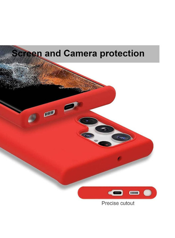 Samsung Galaxy S23 Ultra Protective Slim Fit Soft TPU Back Flexible Silicone Mobile Phone Case Cover, Red