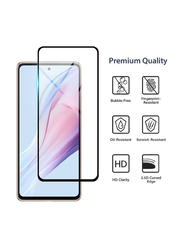 HYX Samsung Galaxy A54 Edge To Edge Anti Finger Print Tempered Glass Screen Protector, 2 Pieces, Clear/Black