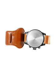 Curren Analog Watch for Men with Leather Band, Water Resistant, 8225, Brown-Beige