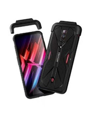 Red Magic 6 Pro Shockproof Mobile Phone Case Cover with Screen Protector, Black/Clear