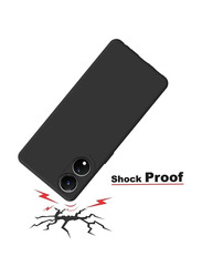 OPPO A78 5G/A58 5G/A58X Protective Shockproof Soft Liquid Silicone Gel Rubber Microfiber Lining Mobile Phone Case Cover, Black