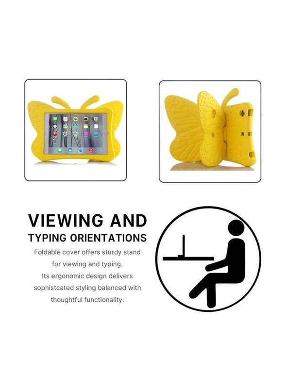 Apple iPad Air 9.7-inch Kids EVA Butterfly Stand Light Weight Tablet Case Cover, Yellow