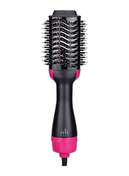 3-In-1 Rechargeable Automatic Hair Brush, Black/Pink