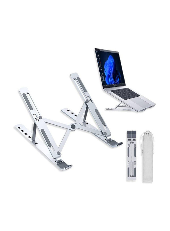 Adjustable Aluminium Laptop Stand, Silver