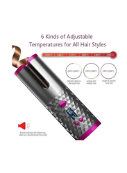 Xiuwoo Automatic Cordless Auto Hair Curler with LCD Display & Accessories, Black