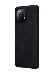 Nillkin Redmi Poco F3 Protective Leather Mobile Phone Flip Case Cover, Black