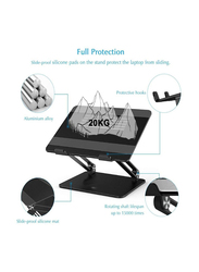 Adjustable Aluminium Laptop Stand with Slide-Proof for Laptop Upto 17-Inch, Black