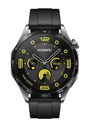 22mm Replacement Soft Silicone Adjustable Wrist Strap for Huawei Watch GT 4 46mm, Black