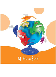 Learning Resources 14-Piece 3-D Geography Puzzle Globe, Ler7735, Multicolour