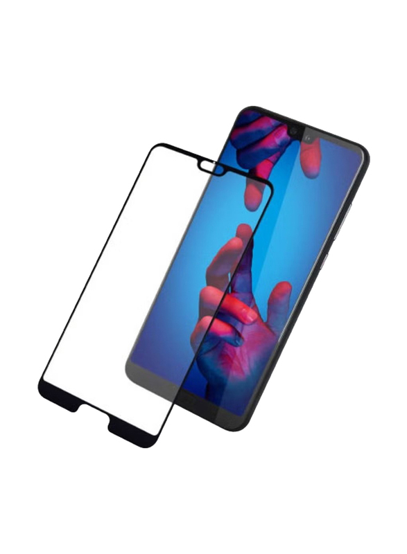 Huawei P20 Protective Full Glue Glass Screen Protector, Black/Clear