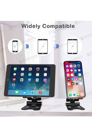 Adjustable Desktop, Tablet & Cell Phone Holder Aluminium Portable Folding Tablet Stand Mounts with Anti-Slip Base, Black