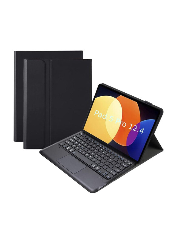 

Dux Ducis Wireless Bluetooth English Keyboard Case Cover for Xiaomi Pad 5 Pro 12.4 Inch, Black