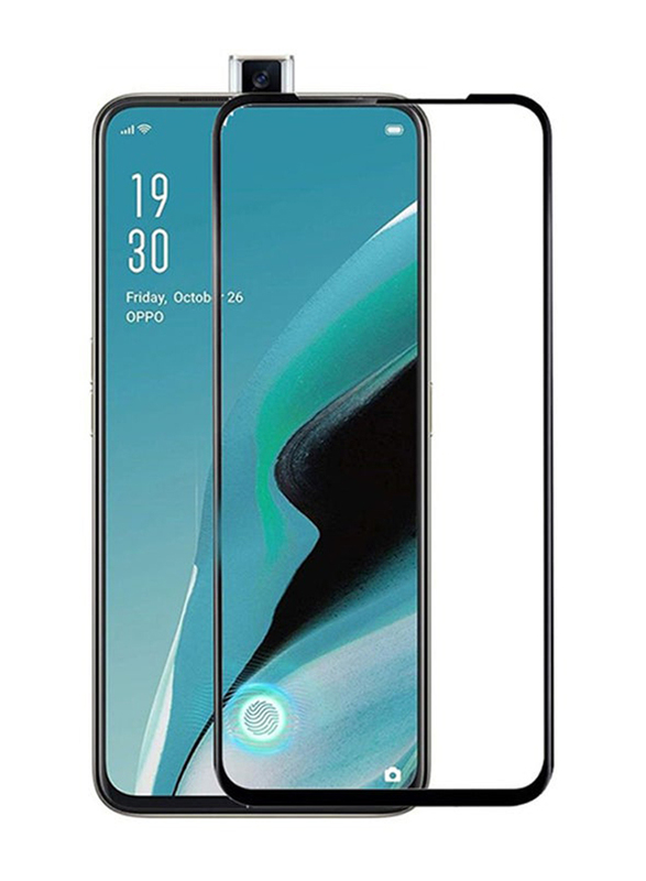 Oppo Reno 2F Tempered Glass Screen Protector, Clear/Black