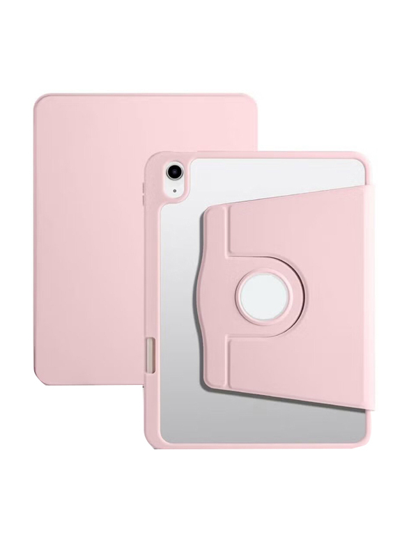 

Hyx Apple iPad (10th Generation) 10.9 Inch 2022 Hard PC Back Shell Slim Smart Tablet PC Case Cover with 360° Rotating Stand and Auto Sleep/Wake, Pink