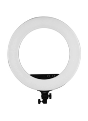 Andoer LED Fill-In Ring Light with Carrying Bag, White/Black