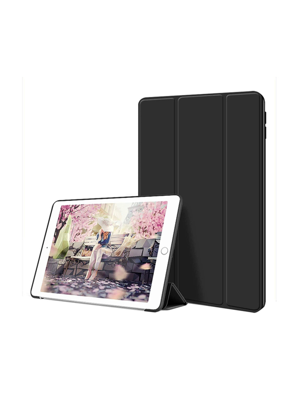 Apple iPad Air 3 10.5-Inch Ultra Slim Lightweight Trifold Stand Smart Auto Sleep/Wake Soft TPU Silicone Tablet Phone Flip Case Cover, Black